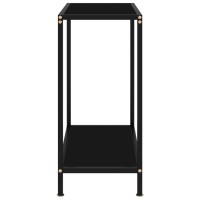 vidaXL Console Table, Entryway Table with Steel Frame, Narrow Side Table for Home Indoor Hallway, Living Room Furniture, Black Tempered Glass