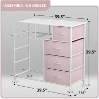 Sorbus Dresser With 9 Drawers - Furniture Storage Chest Tower Unit For Bedroom, Hallway, Closet, Office Organization - Steel Frame, Wood Top, Fabric Bins (Solid Pink, Solid)