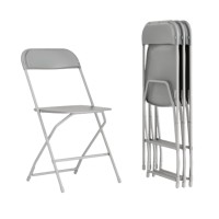 Flash Furniture Hercules Series Plastic Folding Chair Grey 4 Pack 650Lb Weight Capacity Comfortable Event Chairlightweight