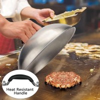 Hulisen Cheese Melting Dome Smashed Burger Press 55 Square Grill Press With 9 Basting Cover Stainless Steel Burger Smas