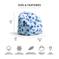 Big Joe Milano Plushie Indigo Tie Dye Beanbag Chair