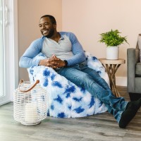 Big Joe Milano Plushie Indigo Tie Dye Beanbag Chair