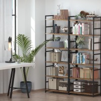 Numenn 6 Tier Bookshelf Tall Bookcase Shelf Storage Organizer Modern Book Shelf For Bedroom Living Room And Home Office Vint