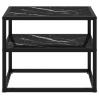 vidaXL Console Table End Side Accent Living Room Home Decor Interior Hallway Entryway Hall Table Furniture Black 19.7 Tempered Glass