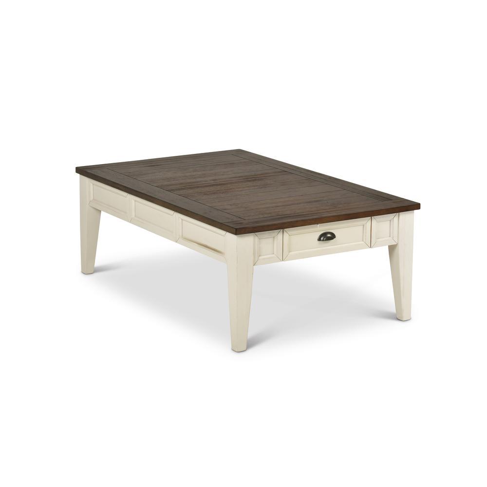 Cayla Cocktail Table Dark Oak/White