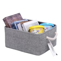 Fabric Storage Basket, Foldable Linen Storage Box For Nursery And Home, Collapsible Canvas Shelf Basket For Wardrobe Or Bedroom, Grey