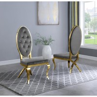 Dark Grey Marble 9pc Set Tufted Faux Crystal Chairs and Arm Chairs in Dark Grey Velvet