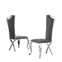 White Marble 7pc Set Highback Chairs in Dark Grey Velvet