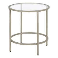 Hennhart 20 Wide Round Side Table In Satin Nickel Table For Living Room Bedroom