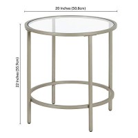 Hennhart 20 Wide Round Side Table In Satin Nickel Table For Living Room Bedroom