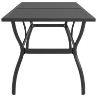 Vidaxl Anthracite Patio Table- Rectangular Outdoor Dining Table With A Slatted Design- Powder-Coated Steel, Industrial Style, Easy Assembly Required, Dimensions: 74.8