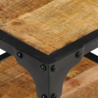 Vidaxl Sturdy Square Coffee Table In Solid Rough Mango Wood, Enhances Rustic D