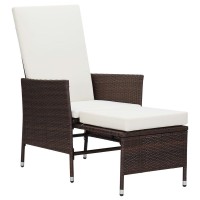 vidaXL 3 Piece Garden Lounge Set with Cushions Poly Rattan Brown 3059372