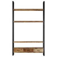 Vidaxl Cabinet, Bookcase With Storage Shelves, Storage Cabinet For Home Kitchen Living Room, Industrial Style, Solid Rough Wood Mango