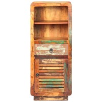 Vidaxl Solid Reclaimed Wood Highboard, Vintage Charm, Ample Storage Space, Safety Ensured, Unique Grains, Multicolored - 17.7