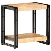 vidaXL Side Table, End Table with Iron Legs, Coffee Table with Shelf for Living Room Office, Home Furnishing, Industrial, Solid Wood Acacia