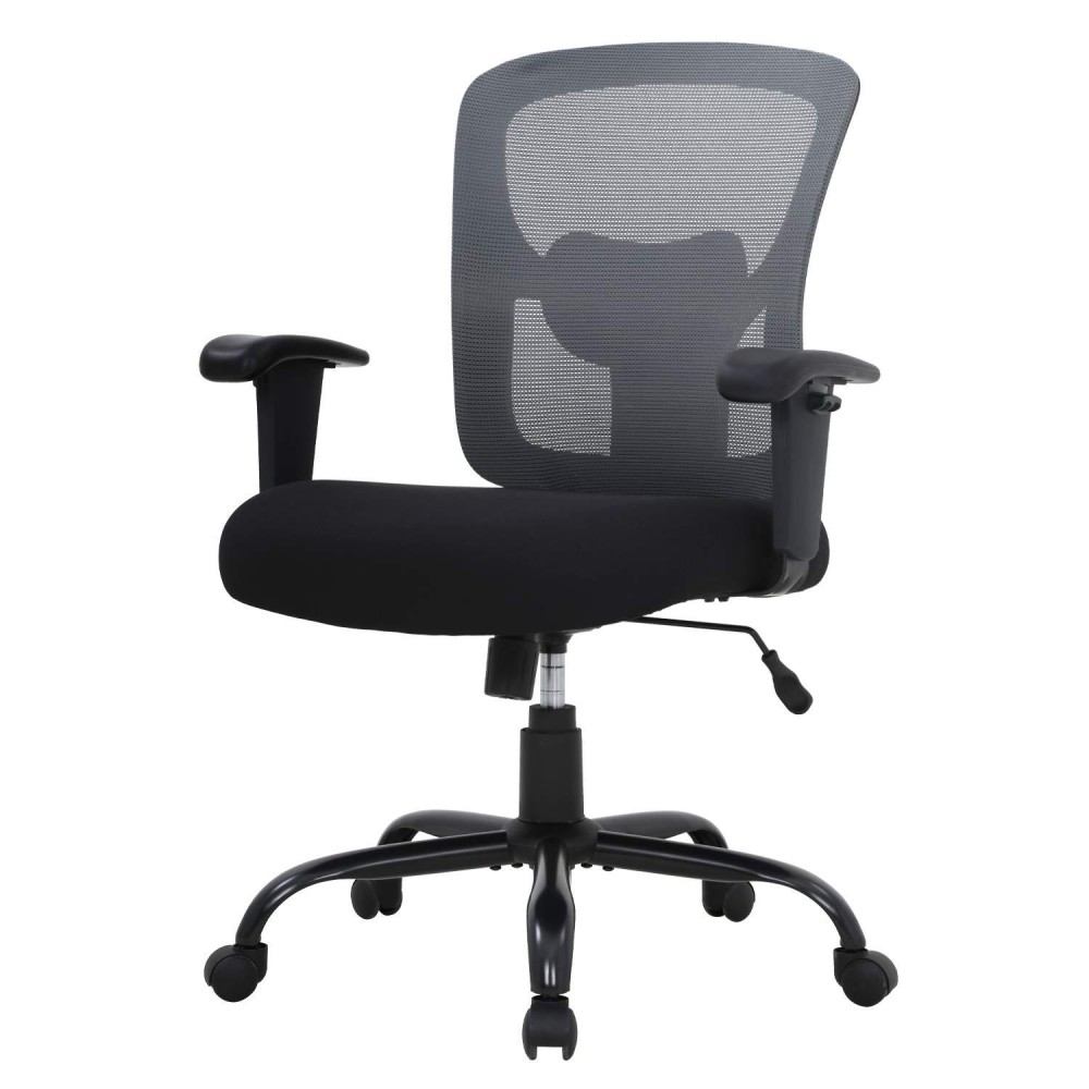 Big And Tall Office Chair 400Lbs Desk Chair Mesh Computer Chair With Lumbar Support Wide Seat Adjust Arms Rolling Swivel High Back Task Executive Ergonomic Chair For Home Office (Grey)