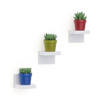 Richer House 3Pack Small Floating Shelves For Wall 4 Inch Plastic Display Ledges For Mini Decor Compact Style Small Wall Shel