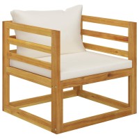 vidaXL Garden Chair with Cream Cushions Solid Acacia Wood 311868