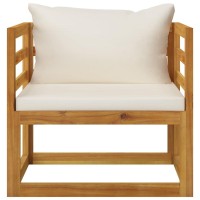 vidaXL Garden Chair with Cream Cushions Solid Acacia Wood 311868
