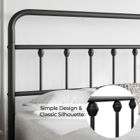 Yaheetech Classic Metal Platform Bed Frame Mattress Foundation With Victorian Style Iron-Art Headboard/Footboard/Under Bed Storage/No Box Spring Needed/Queen Size Black