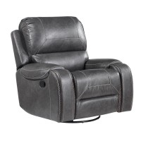 Keily Manual Swivel Glider Recliner Chair - Grey