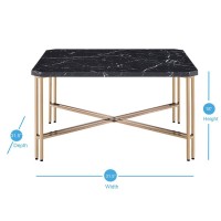 Daxton Faux Marble Square Cocktail Table