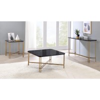 Daxton Faux Marble Square Cocktail Table