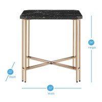 Daxton Faux Marble Square End Table
