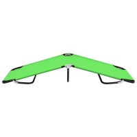 Vidaxl Folding Sun Lounger - Green | Rust-Free Steel Frame | Durable 600D Polyester Fabric | Ideal For Outdoor Usage | Supports Up To 264.6 Lbs