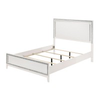 Acme Haiden Wooden Eastern King Bed With Led Lighting In White