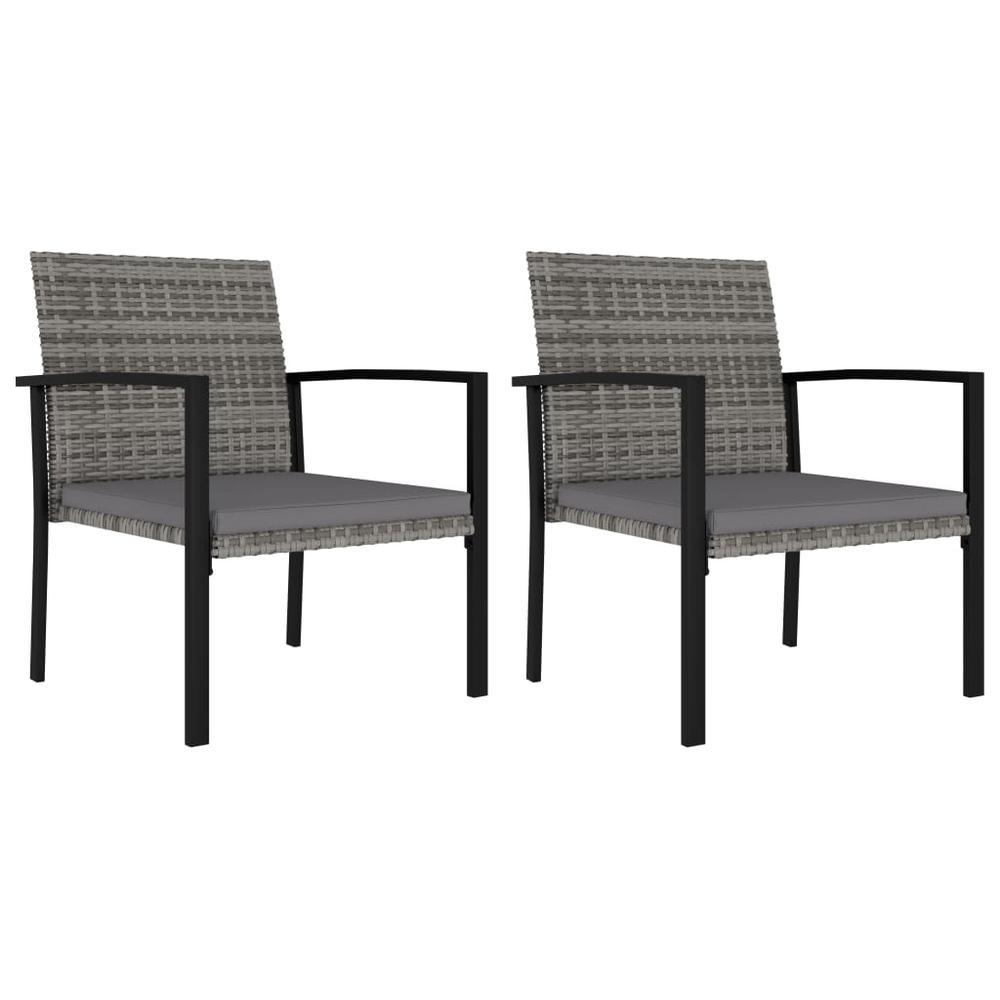 vidaXL Garden Dining Chairs 2 pcs Poly Rattan Gray 315112