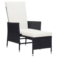 Vidaxl 2 Piece Patio Lounge Set, Black Poly Rattan Patio Furniture Set, Outdoor Lounge Set With Cushions, Includes Armchair & Tea Table