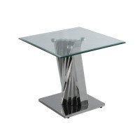 Glass Coffee Table Sets Coffee Table and 2 End Tables with Stainless Steel Base