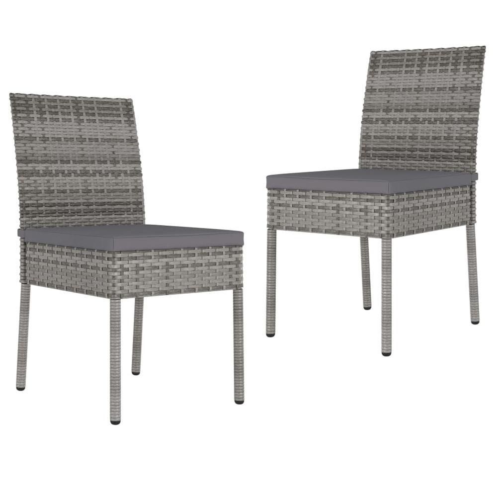 vidaXL Garden Dining Chairs 2 pcs Poly Rattan Gray 315108