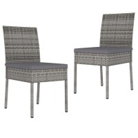 vidaXL Garden Dining Chairs 2 pcs Poly Rattan Gray 315108