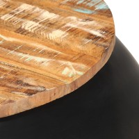 vidaXL Coffee Table Black 26.8x26.8x11.8 Solid Reclaimed Wood
