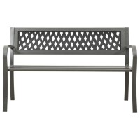 Vidaxl Steel Gray Patio Bench - Durable Powder-Coated Construction - Ideal For Patios And Gardens - Compliant With California Proposition 65 Standards.