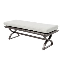 Outdoor Aluminum Bench With Cushion Dessert Nightcast Silver(D0102H7C66X)