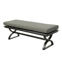Outdoor Aluminum Dining Bench With Cushion Dessert Nightolive Green(D0102H7Cct8)