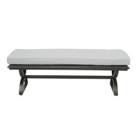 Outdoor Aluminum Dining Bench With Cushion Espresso Browncast Silver(D0102H7Cb56)