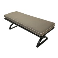Outdoor Aluminum Bench With Cushion Espresso Browncanvas Taupe(D0102H7C68J)