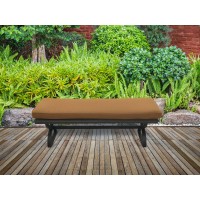 Outdoor Aluminum Dining Bench With Cushion Dark Lava Bronzebrown(D0102H7Cb6T)