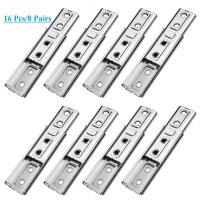 Ottff 16 Pcs/8 Pairs Heavy Duty Interlocking Sofa Connector Bracket, Carbon Steel Sliding Sofa Connector Clamp Sectional Sofa Furniture Assemble Fixing Joint Connectors Bands, Flush Mount Hanger