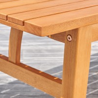 Kapalua Honey Nautical Eucalyptus Wooden Outdoor Sofa Table(D0102H7J6F6)