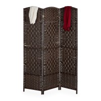 Relaxdays Folding Room Divider, 3-Piece Privacy Screen, H X W: 170 X 120 Cm, Brown