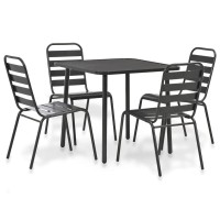 vidaXL 5 Piece Outdoor Dining Set Steel Dark Gray 44262