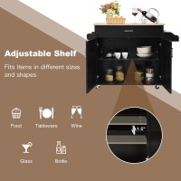 Petsite Kitchen Island Cart With Storage Cabinet On Wheels, Spice Rack Towel Rack & Drawer