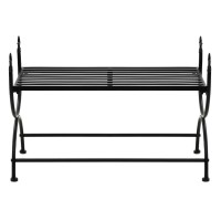 vidaXL Bench, Dining Bench for Kitchen Office, Metal Bench with U-Shaped Legs, Living Room Seat, Farmhouse Industrial Style, Vintage Style Metal Black