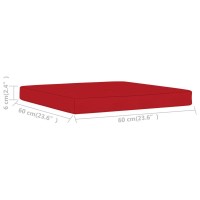 vidaXL Pallet Ottoman Cushion Red Fabric 315082